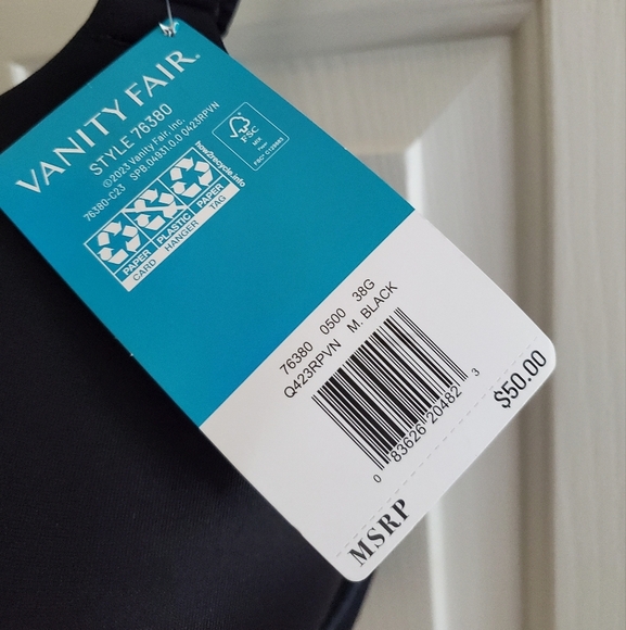 NWT VANITY FAIR Beauty Back Bra Style 76380 In Midnight Black 38G - Picture 5 of 8